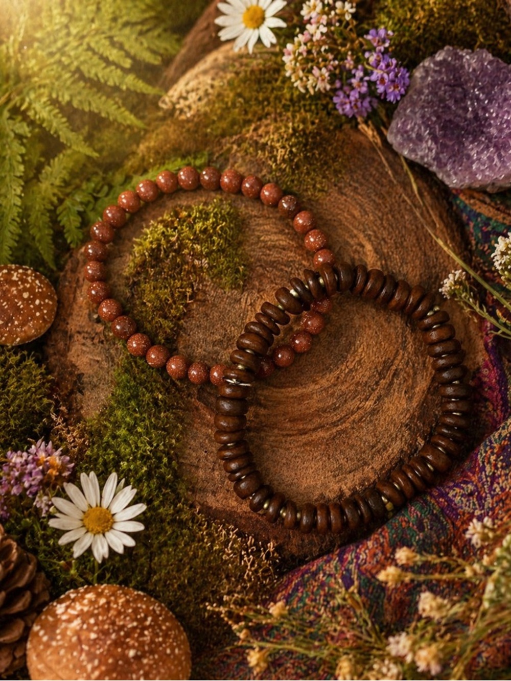 Boho Forest Beaded Bracelet Set 8”